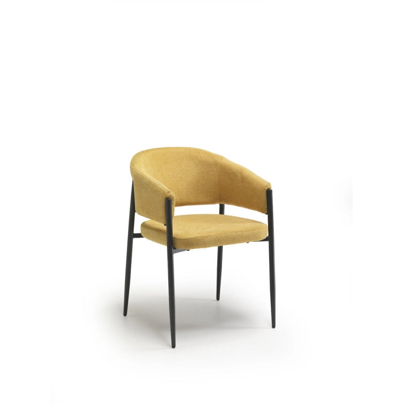 Sedia in tessuto easy-clean Gambe in metallo verniciato Maya 59.5cm X 54cm H 78.5cm Stones