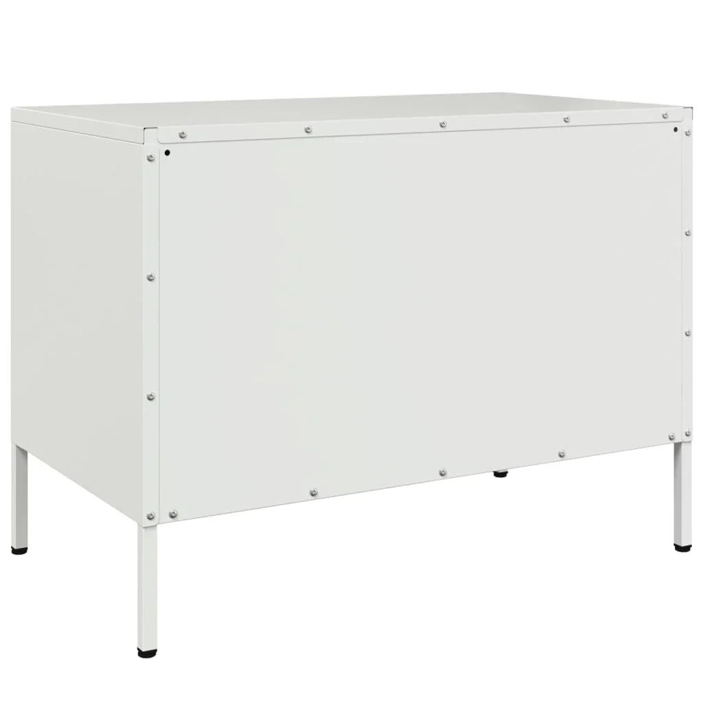 Mobile TV multimediale mensola TV credenza mobile TV sala da pranzo soggiorno camera da letto 2 pezzi 68 x 39 x 50,5 cm acciaio bianco 02_0028546