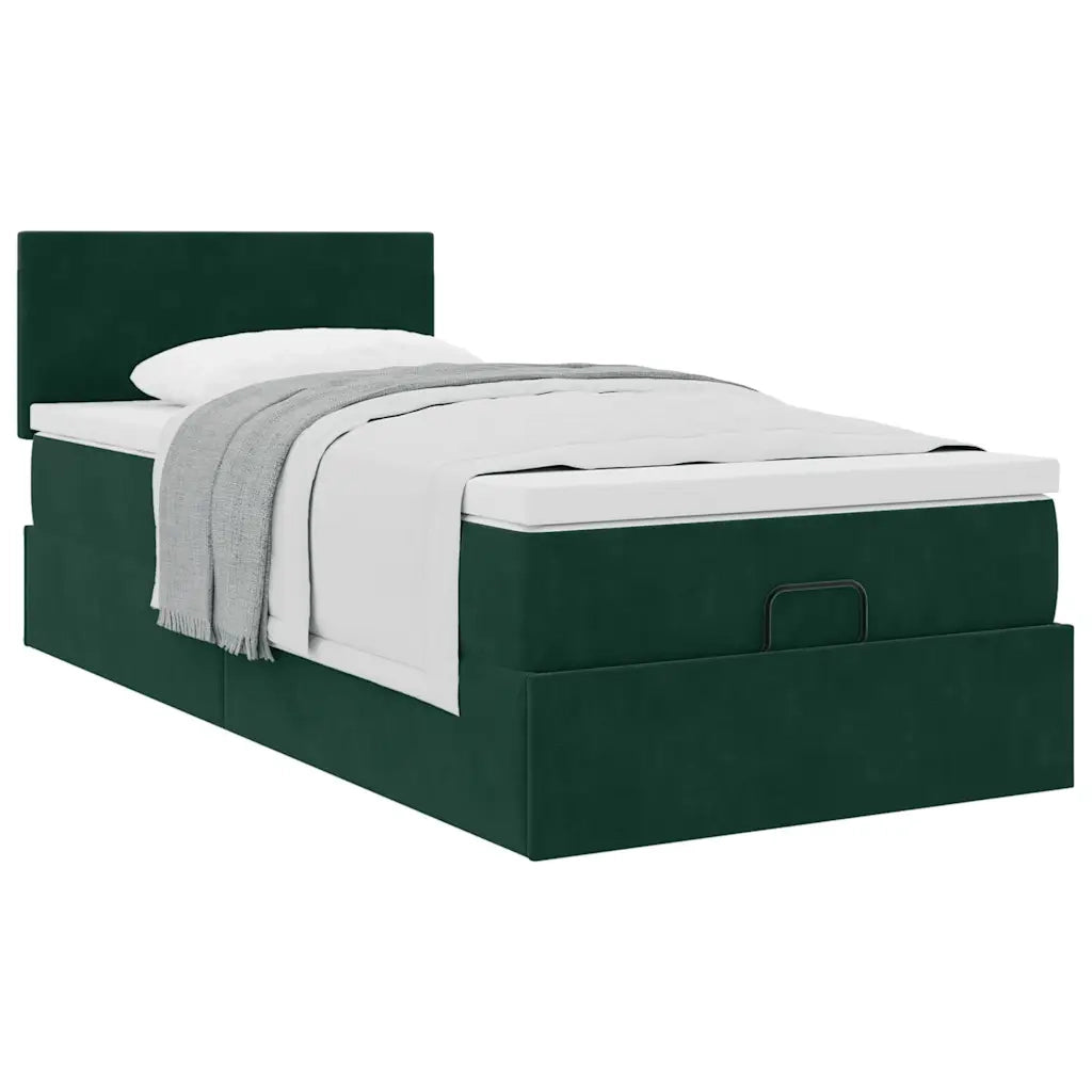 Struttura Letto Pouf con Materasso 80x200 cm Velluto