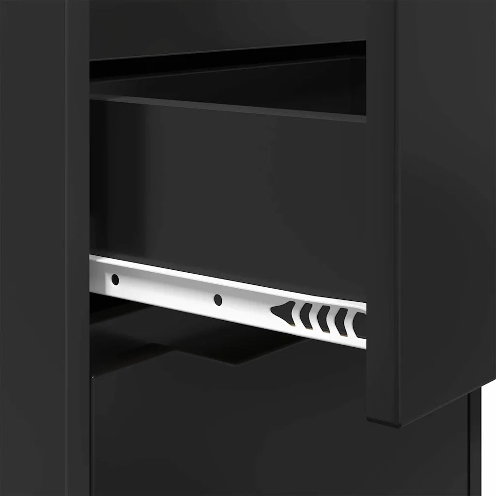 Set di 2 Comodini | Armadio da Notte | Mobiletto da notte Nero 40 x 30 x 467 cm Legno multistrato