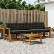 Set di divani da esterno con cuscino 5 pcs Naturale e Nero