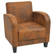 Poltrona Marrone in Similpelle Scamosciatacod mxl 94763