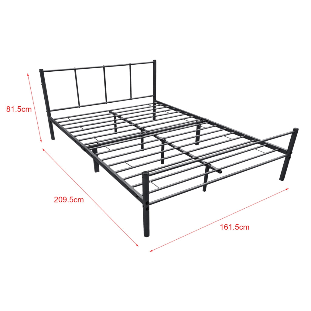 Letto Matrimoniale Laos 160x200 cm con Testiera e Pediera - Acciaio Nero [en.casa]