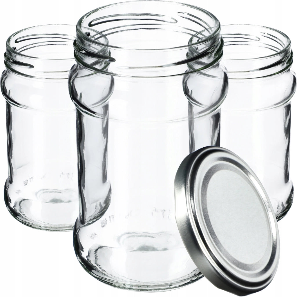 Barattoli per conserve KADAX Seno 315 ml 50 pezzi 66 mm + coperchi argento