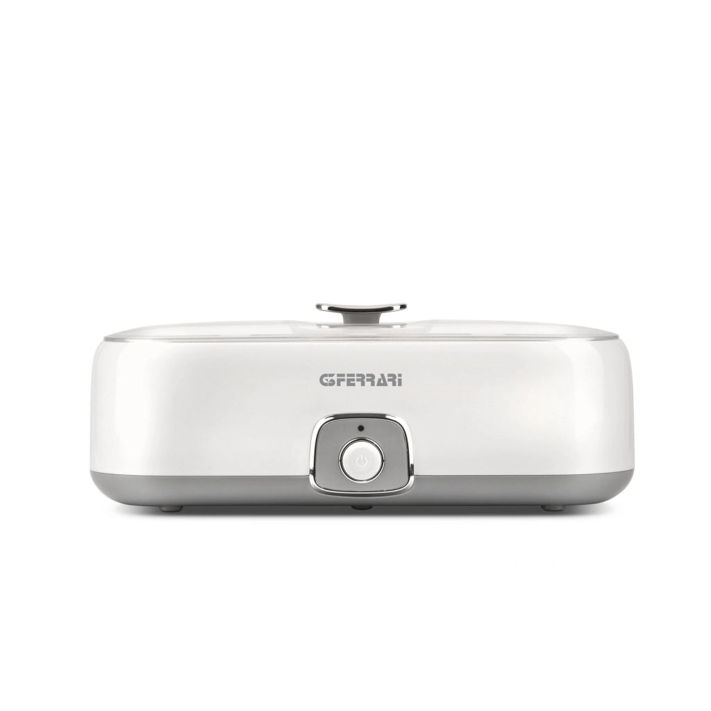 G3 ferrari g10133 fermento 4 yogurtiera, 20 w, 4 vasetti in vetro da 180 ml, coperchio trasparente con maniglia, bianco