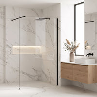 Parete Doccia Rea Flexi Transparent / Black 120