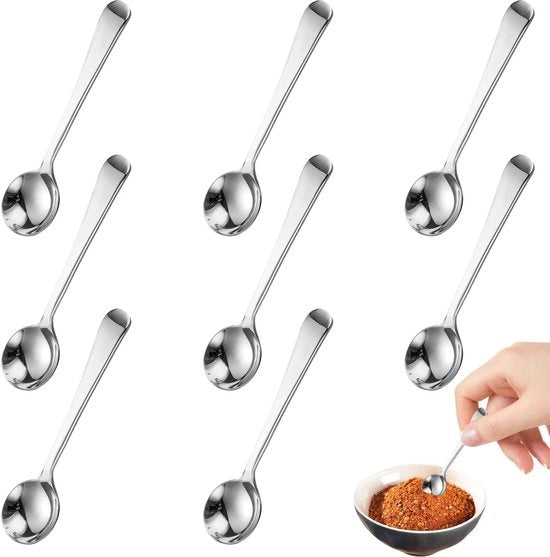 Set di 8 cucchiai piccoli, cucchiai mini espresso 7,4 cm in acciaio inossidabile, cucchiai dessert Demitasse
