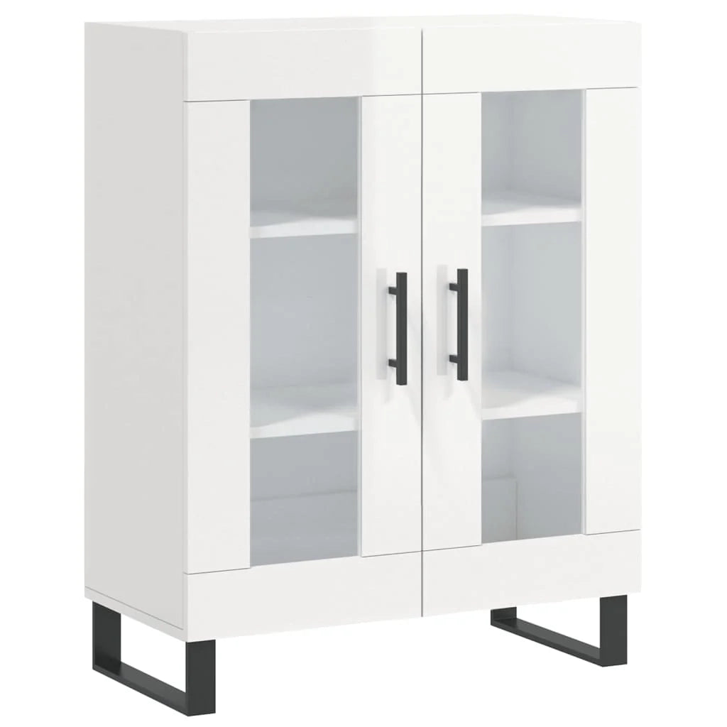 Buffet credenza cassettiera mobiletto mobile contenitore organizer per cucina soggiorno finitura lucida 69,5 x 34 x 90 cm legno ingegnerizzato bianco 02_0030737