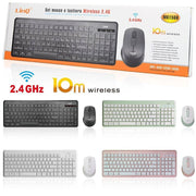 Trade Shop - Kit Tastiera 101 Tasti Mouse Wireless 2.4ghz Portata Fino 10mt Senza Fili Mk1566 -