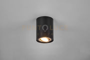 COOKIE CILINDRO SPOT ORIENTABILE NERO + ORO D. 9,6CM H. 12,5CM  1 LUCE ATTACCO GU10