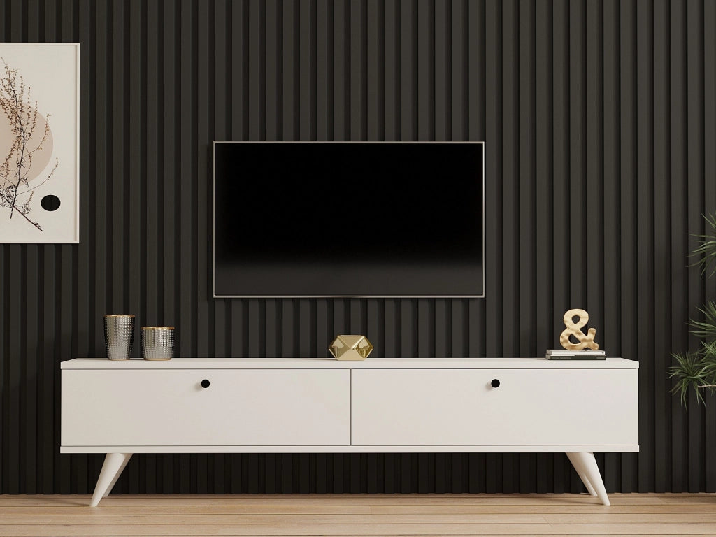 Porta TV in legno "Paris" - 160 x 25 x 40 cm - Bianco