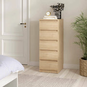 Cassettiera Achaldi, Settimino multiuso, Comò camera da letto, Mobile con cassetti, 50x40 h111 cm, Rovere