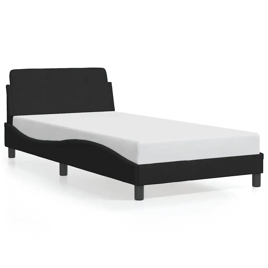 Giroletto-Struttura Letto Dover Nero 100x200 cm in Velluto