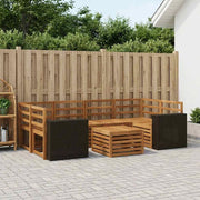 Set di divani da esterno 7 pz Naturale Legno di Acacia Massello 3384090