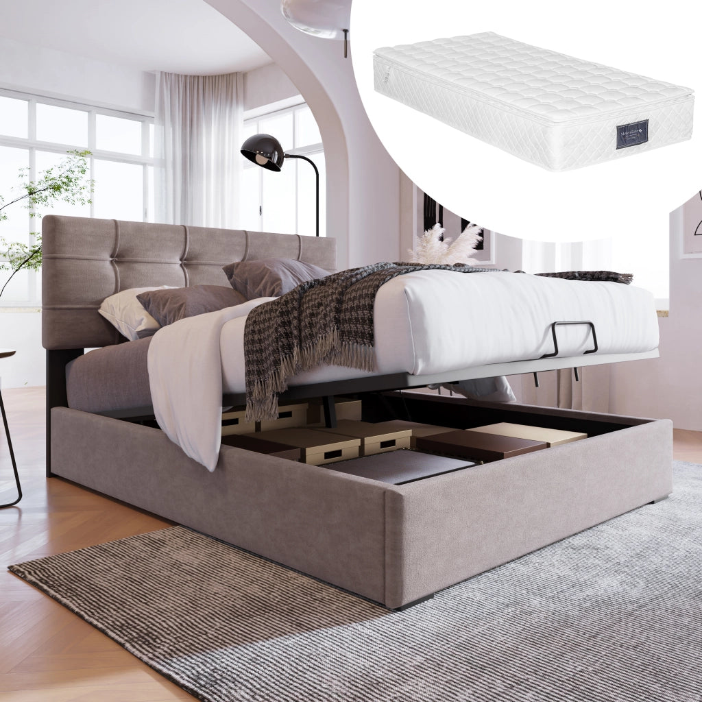 letto imbottito velluto grigio chiaro 90x200 cm