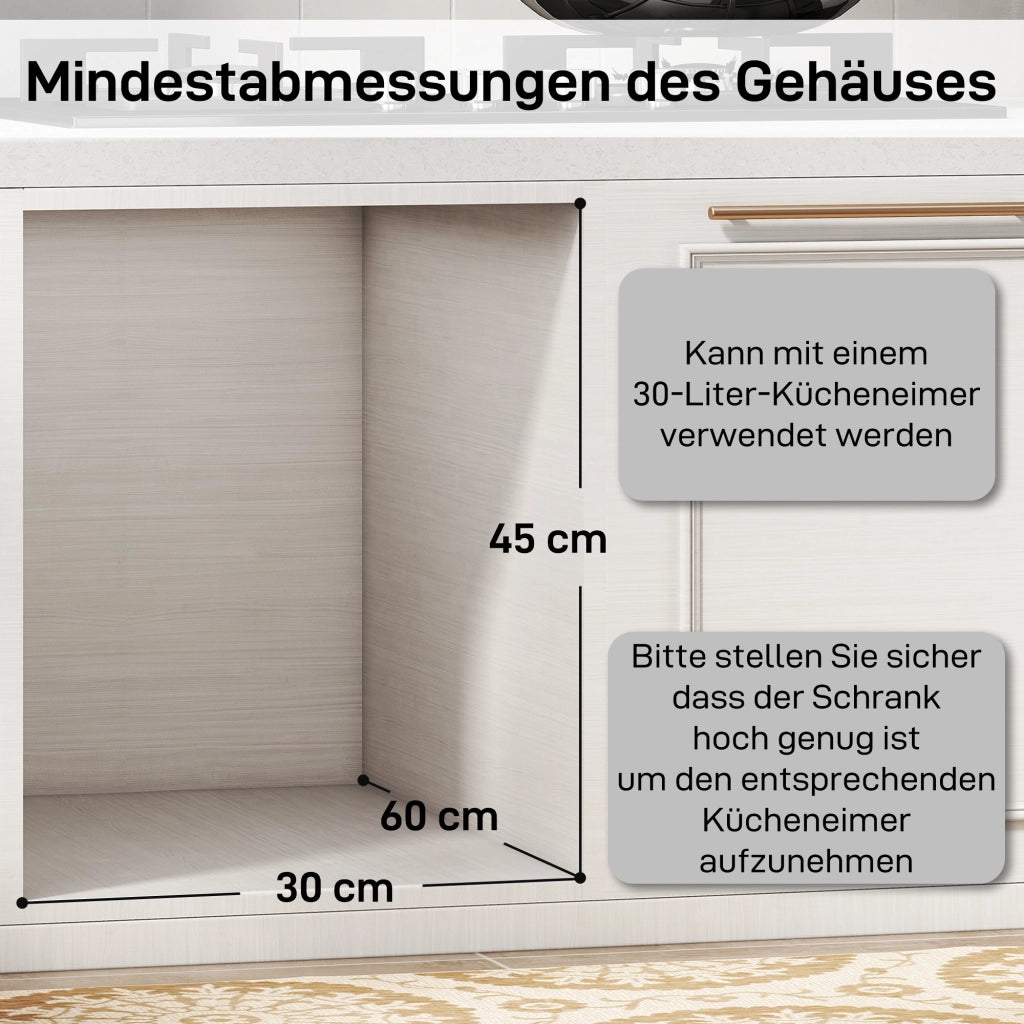 Cestino per rifiuti estraibile ¨C Minimal ¨C 2 secchielli rimovibili 30 L 20+10 L metallo grigio
