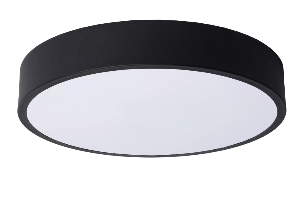 Plafoniera LED rotonda 30 cm nera 18W Lucide UNAR IP20