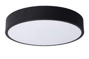 Plafoniera LED rotonda 30 cm nera 18W Lucide UNAR IP20