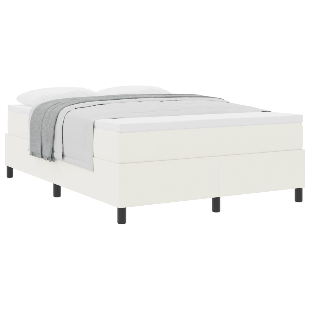 Letto con Rete e Materasso Crema 140x200 cm Tessuto di Corduroy