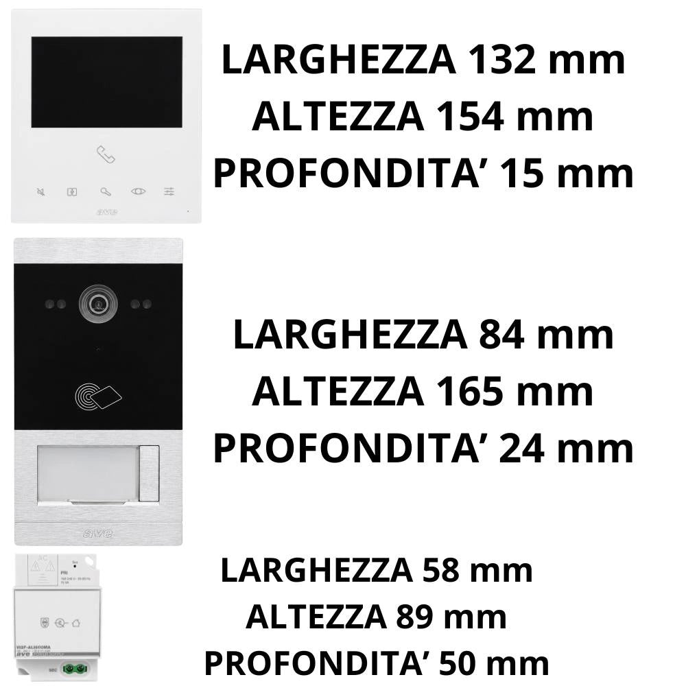 Kit videocitofonico ave kv01-1pit5bap per abitazioni