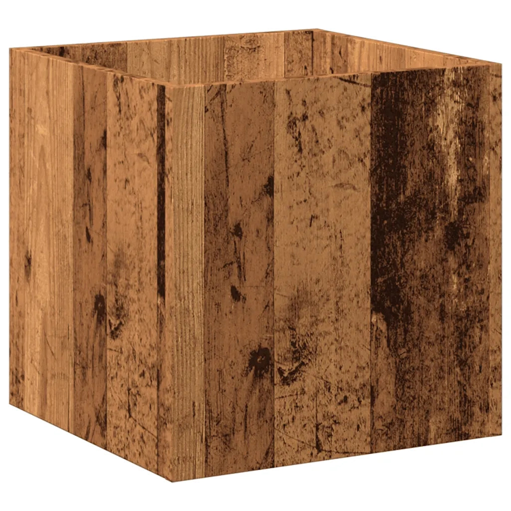Fioriera-Vaso da Esterno-Contenitore per Piante Legno Antico 40x40x40 cm in Legno Multistrato