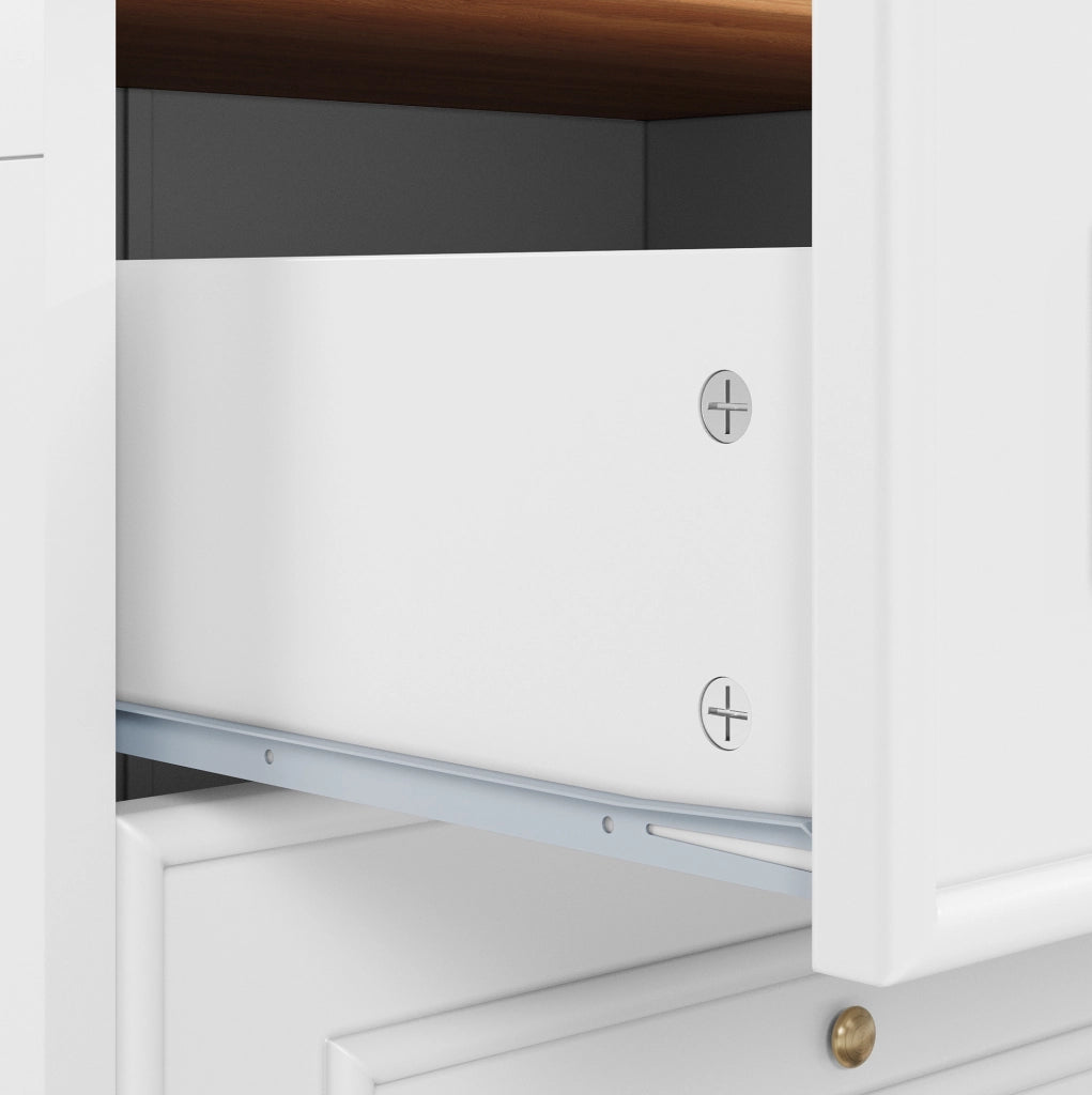 Sideboard in stile country con 6 cassetti; 120 x 40 x 76 cm; bianco e naturale