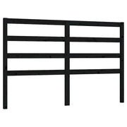 Testiera | Testata per Letto Nera 146x4x100 cm in Legno Massello di Pino