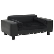 Divano per cani nero 81 cm in peluche e sintetico nero 02_0000208