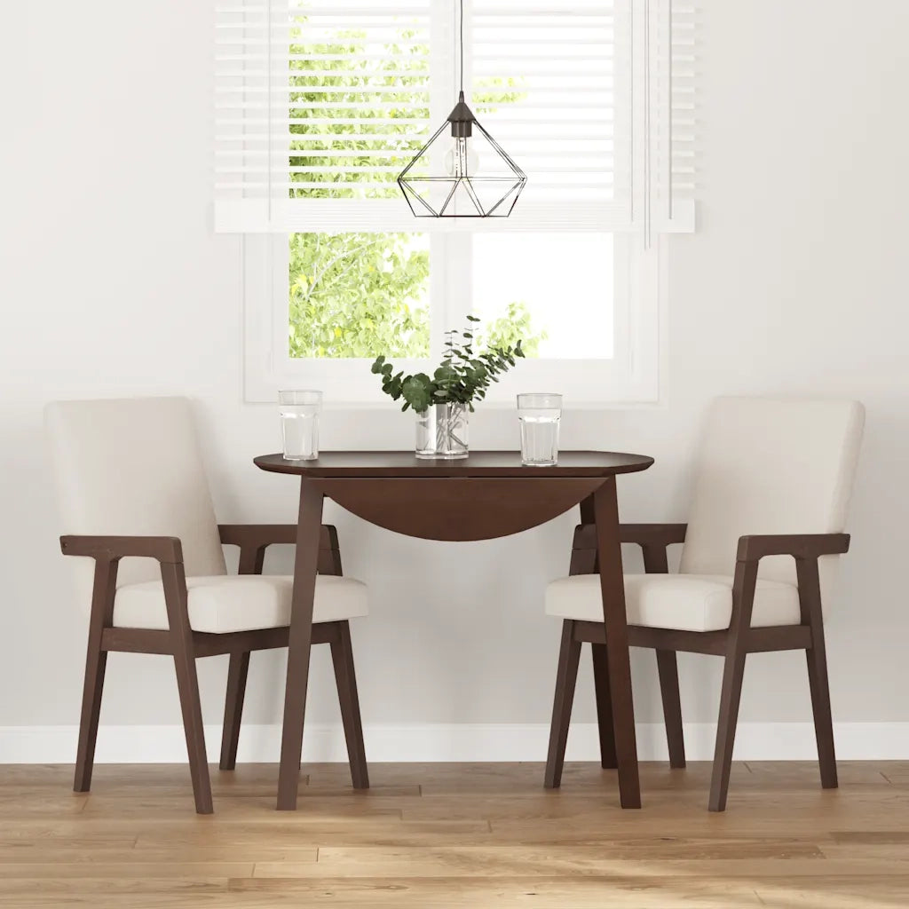 Sedie da Pranzo con Cuscini 2pz Marrone Legno Massello di Hevea 4102481