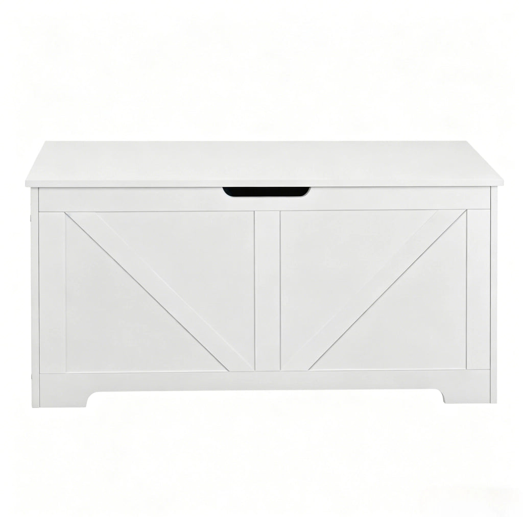 Panca contenitore ULEVR 100x40x47 cm con coperchio a cerniera, 76 L, bianca