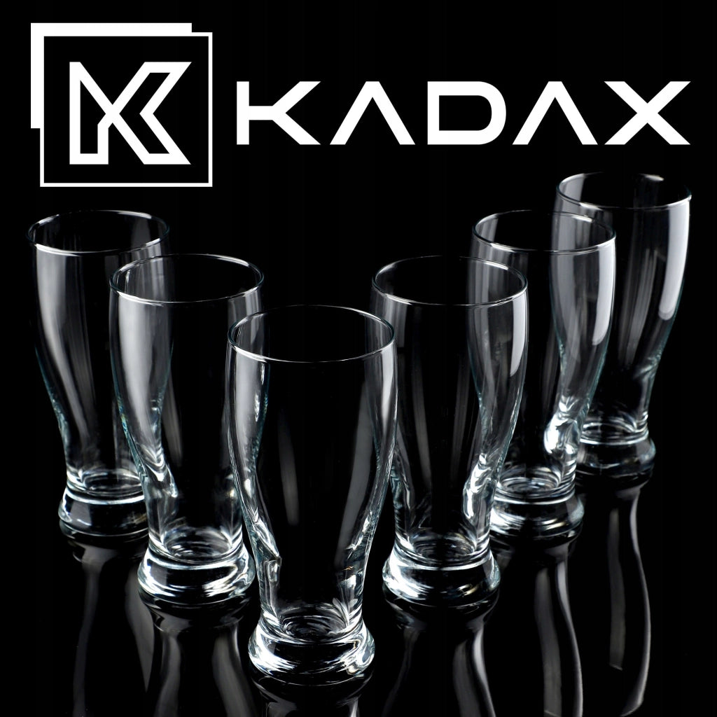 Set di 6 boccali da birra KADAX da 565 ml (0,5 l), in vetro, formato grande, idea regalo.