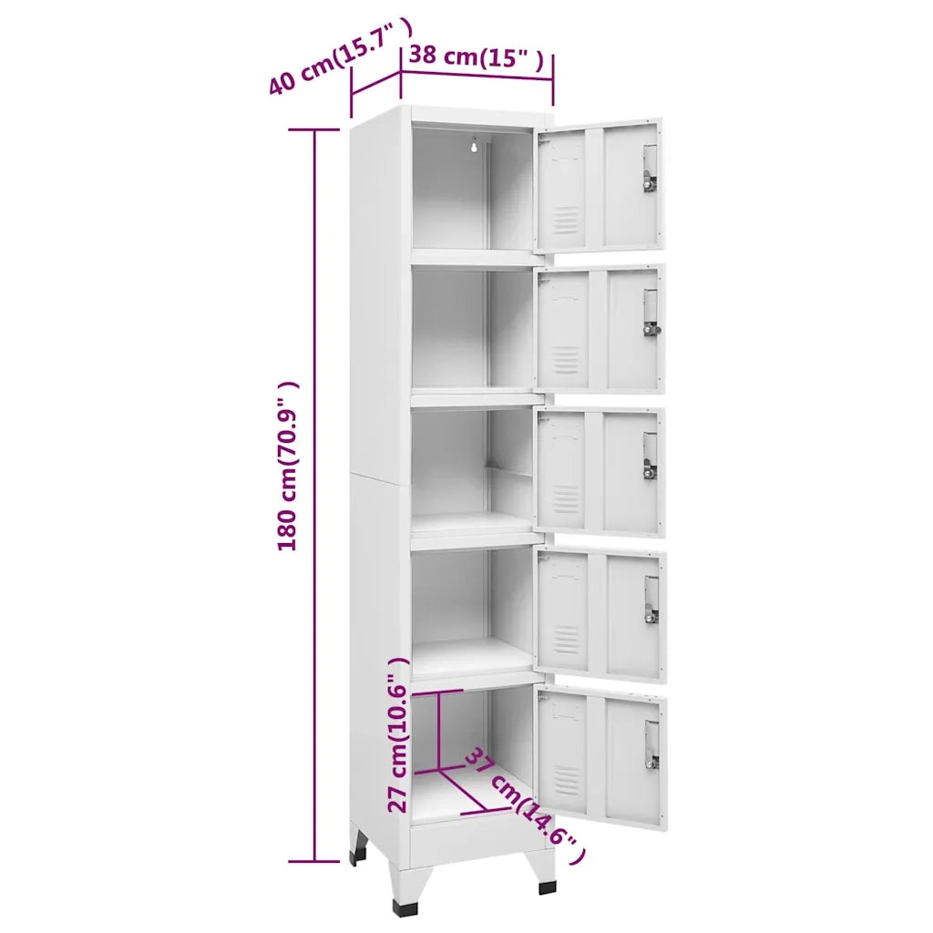 Armoire à casiers Gris Clair 38x40x180 cm Acier