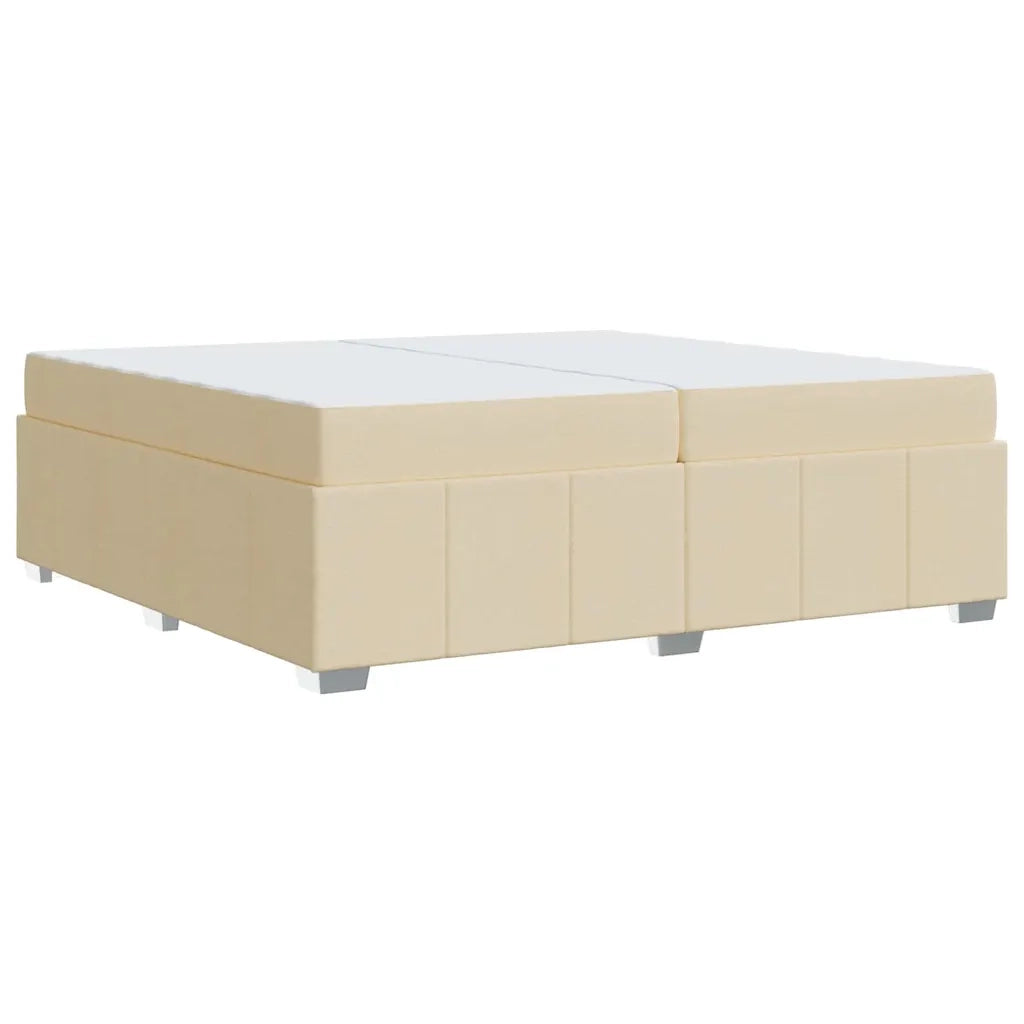 vidaXL Struttura del letto con materasso Crema 200 x 200 cm Tessuto