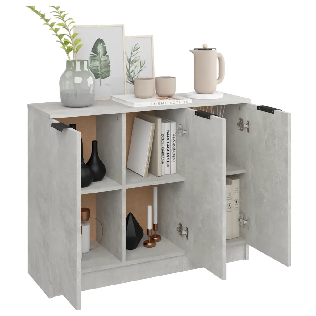 Credenza Grigio Cemento 90,5x30x70 cm in Legno Multistrato 811191