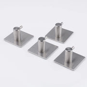 Maniglione da asciugamano 4 Pack - Autoadesivo - Acciaio Inossidabile - Resistente - Supporto per asciugamano - Applicazione per cappello e asciugamano - Argento.