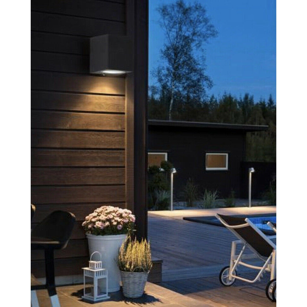 Trade Shop - Applique A Parete Quadrato Lampada Muro Moderna Esterno Attacco Gu10 Ip65 Es54 -