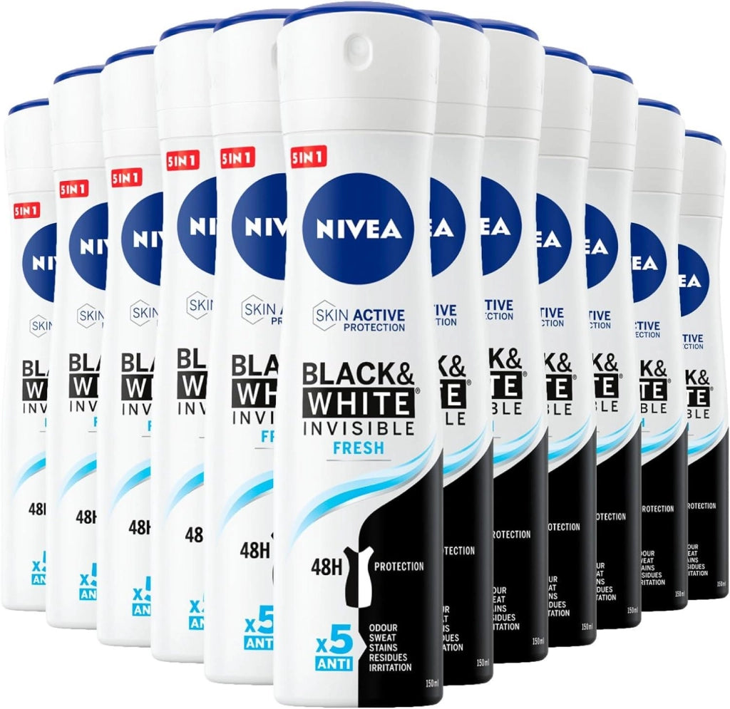 NIVEA SET 12 PZ  DEODORANTE SPRAY 150ML BLACK & WHITE FRESH