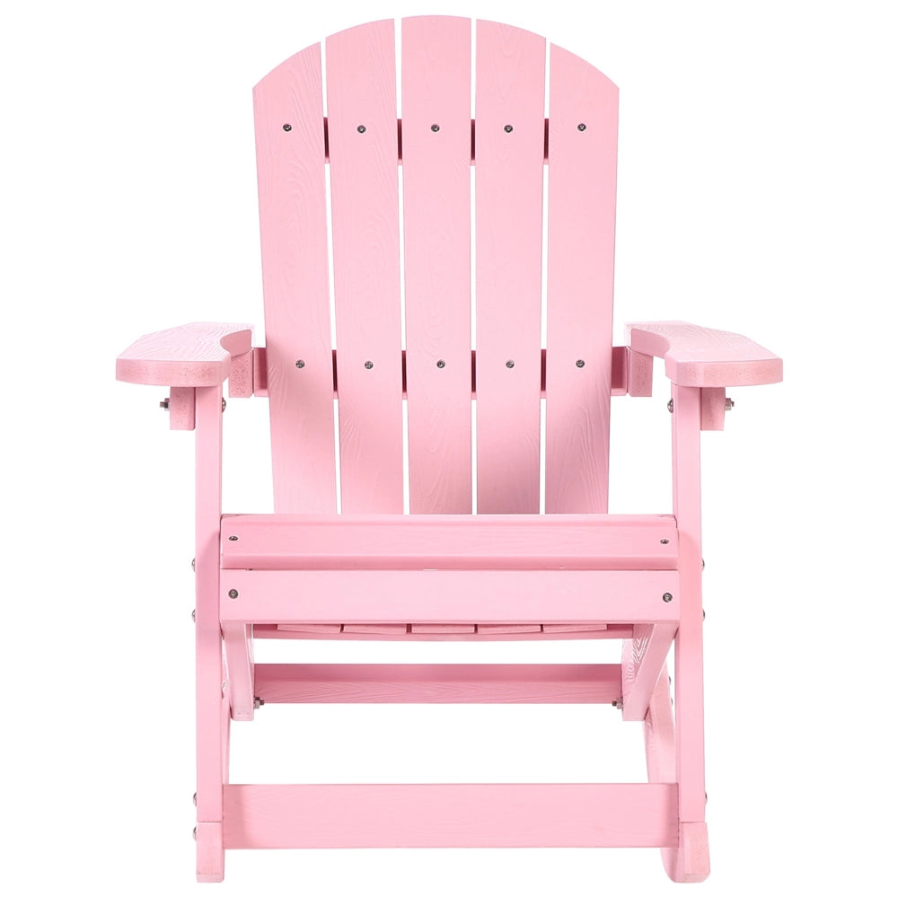 Sedia a dondolo da giardino in plastica rosa chiaro per bambini resistente agli agenti atmosferici in stile moderno