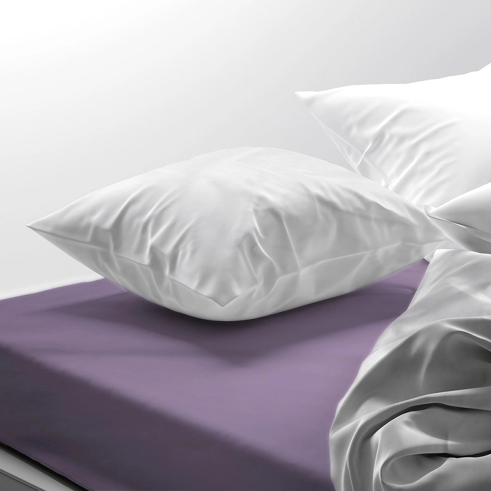 Lenzuolo letto sotto con angoli 100% puro cotone Made in Italy tinta unita Lilla - 1 Piazza e mezza