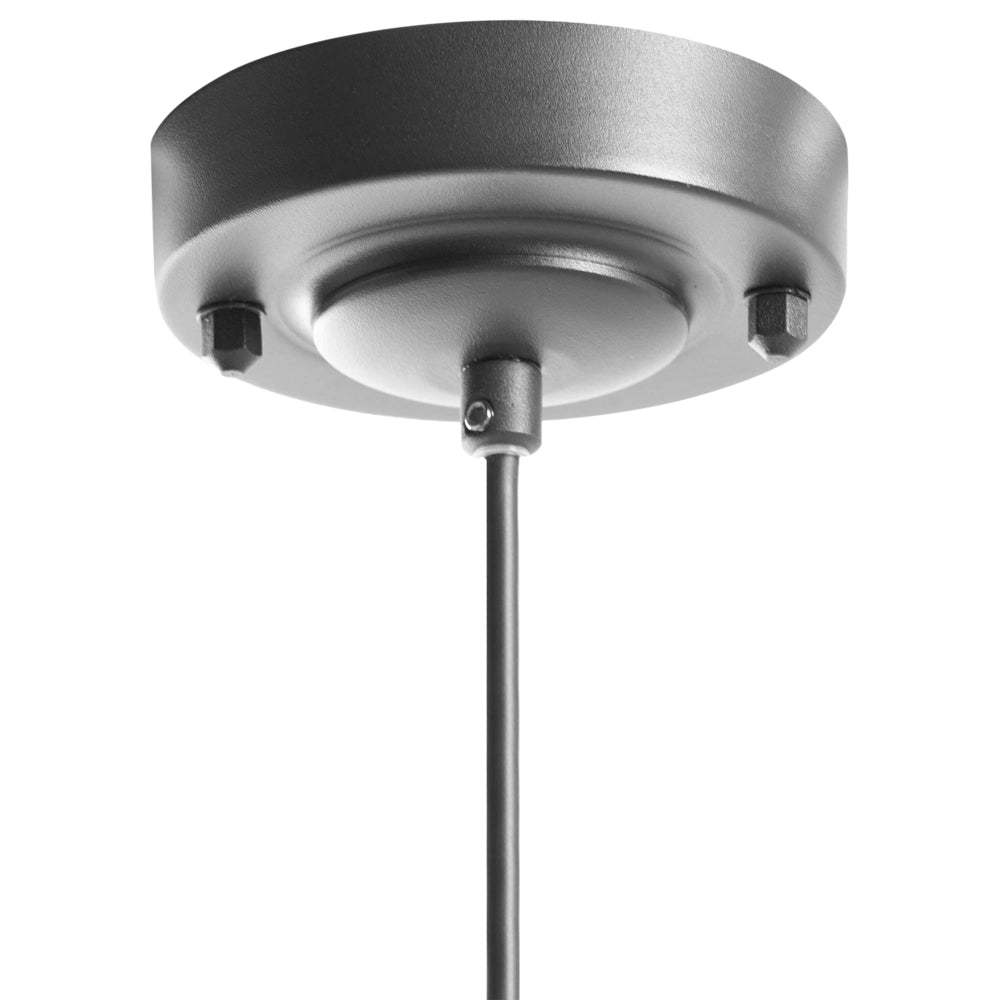 Lampada a sospensione da esterno per l'illuminazione e la decorazione del giardino, struttura in alluminio opaco, paralume in vetro, nera