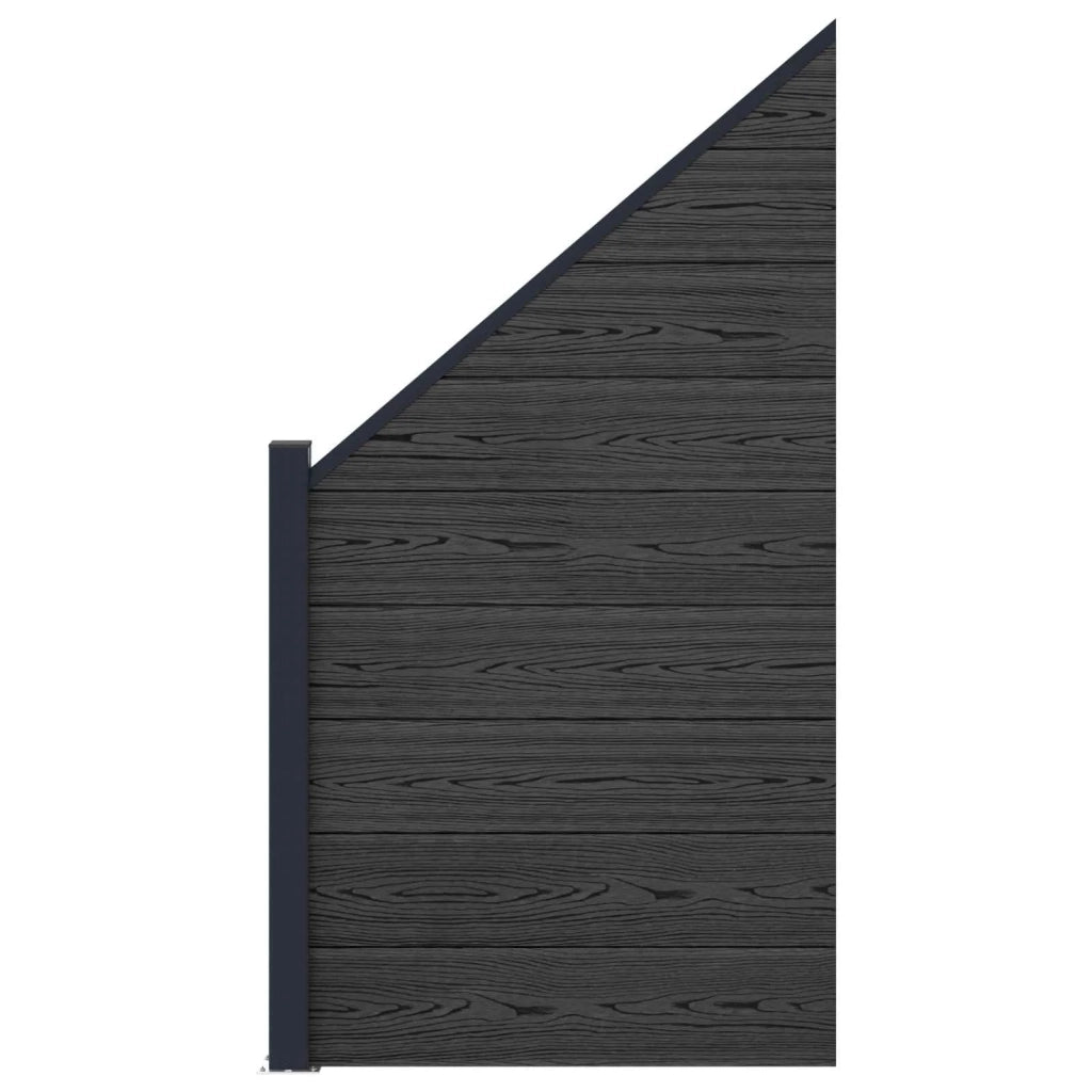 Set di Recinzione 95 x 180 cm WPC e Alluminio Nero 42039063