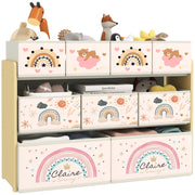Scaffale bambini 3 ripiani con 9 cassetti tessuto ¨C Xylo ¨C giallo 93x30x70cm