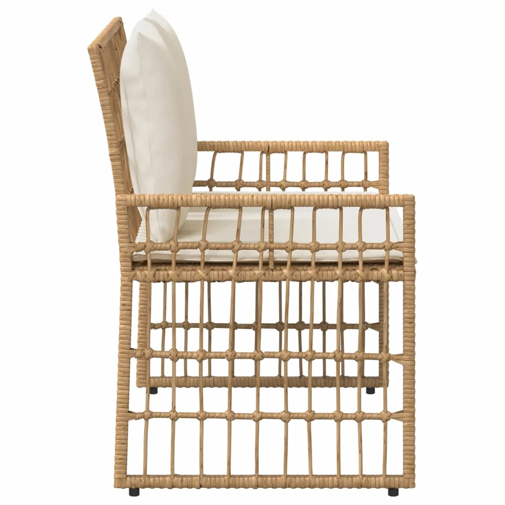Panchina da esterno Naturale e Crema 116 x 55 x 82 cm