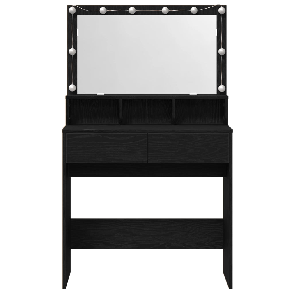 vidaXL Tavolo da Trucco con cassetto Rovere nero 80 x 41 x 134.5 cm