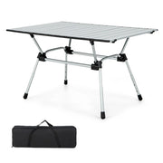 Tavolo da campeggio pieghevole per 4-6 persone 90 x 60,5 cm leggero regolabile 4 livelli design moderno alluminio argento 20_0013909