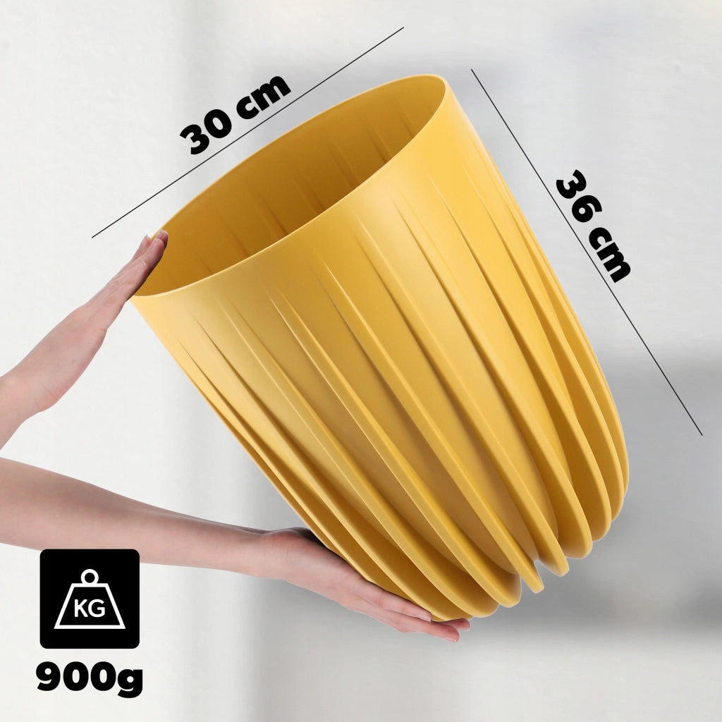 Vaso da fiori KADAX con inserto, 30x36 cm, rotondo, con coperchio in plastica.