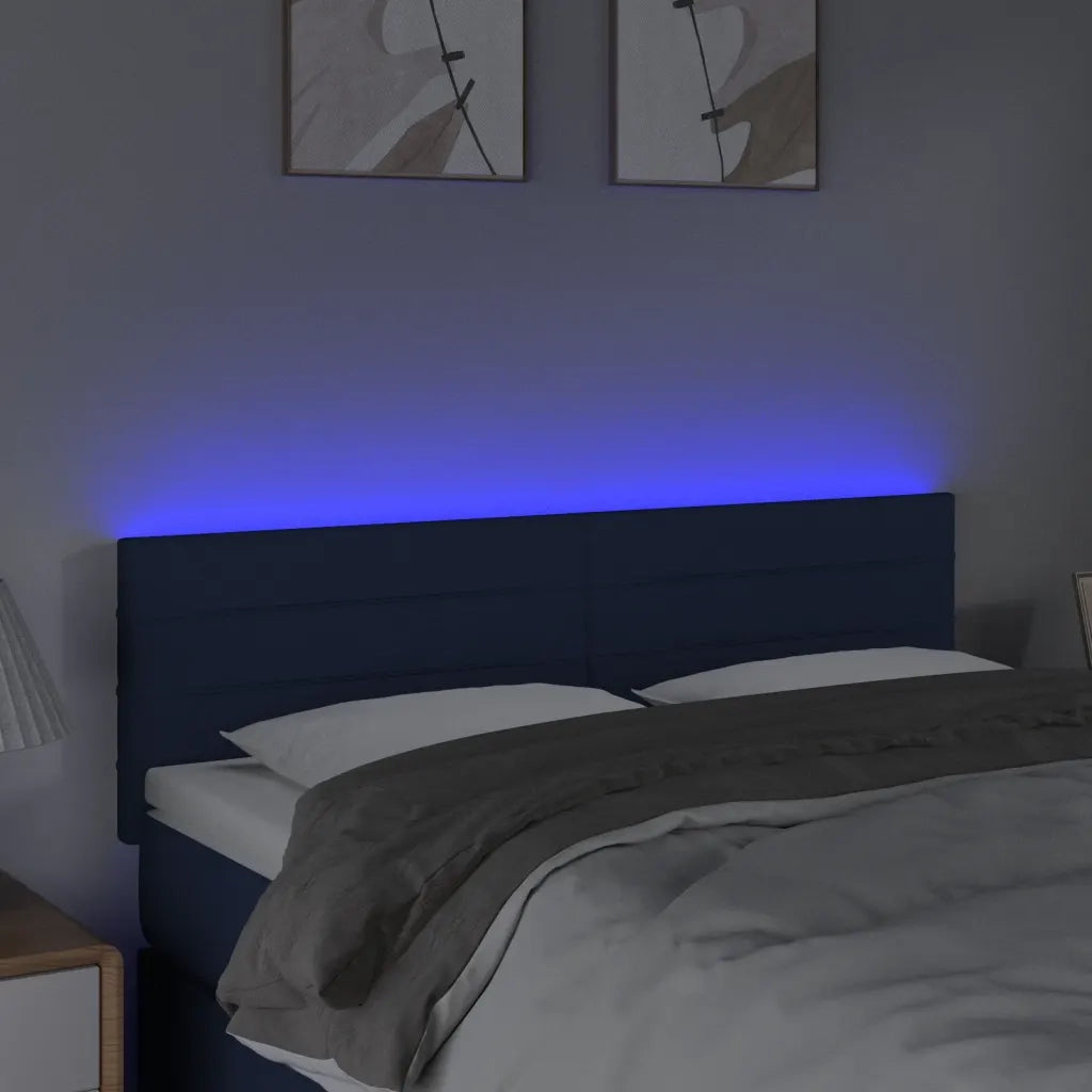 Testiera | Testata a LED Blu 144x5x78/88 cm in Tessuto