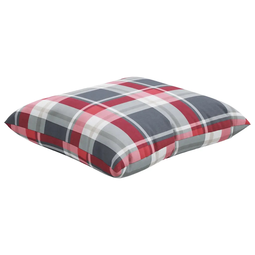 Cuscini per divano 4 pz Rossi a Quadri 40x40 cm in Tessuto 377753
