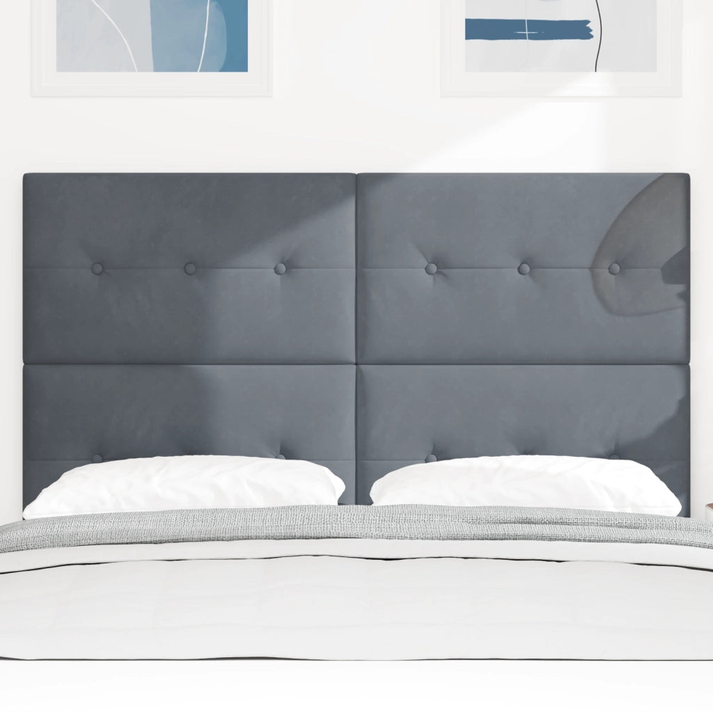 Testiera LED  Grigio Scuro 72 cm in Velluto