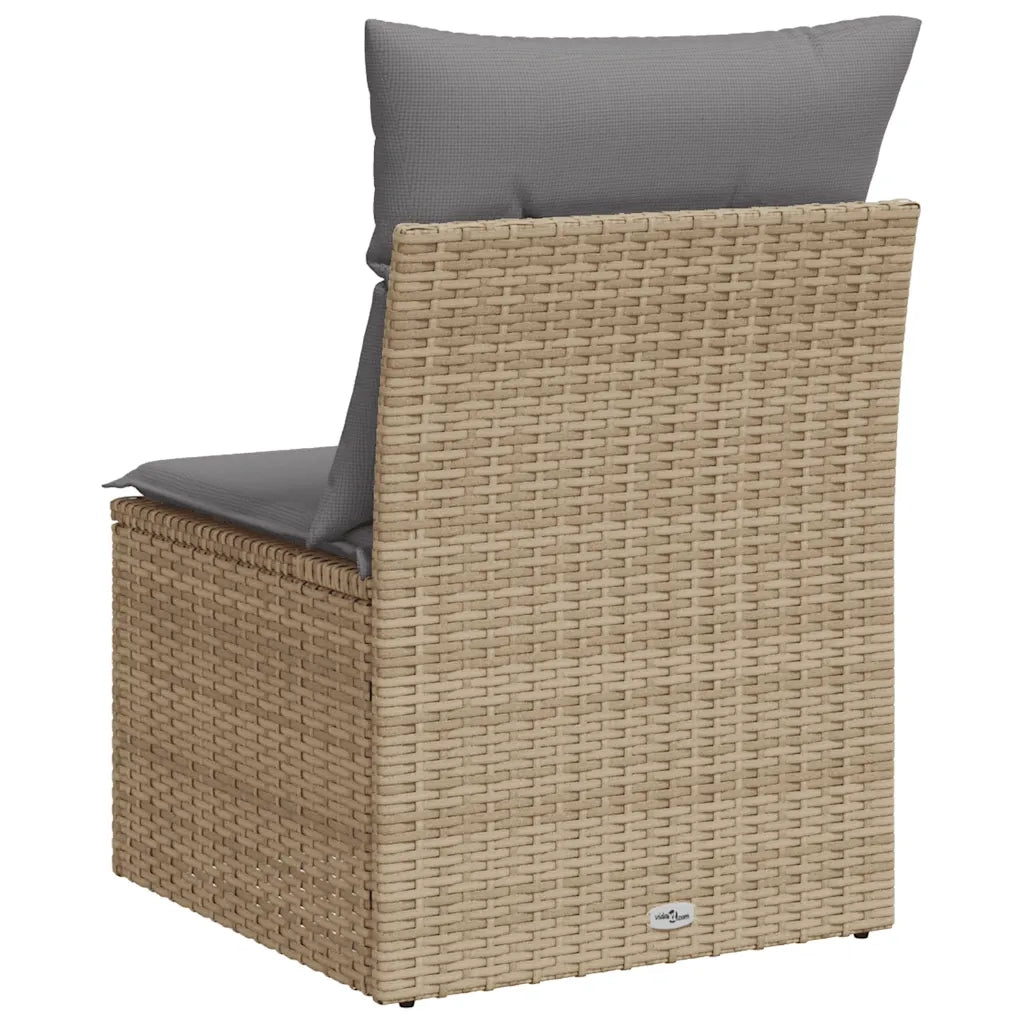 Sedia Giardino Senza Braccioli con Cuscini Beige in Polyrattan CFW1705834